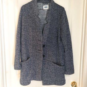 Navy and White Box Coat